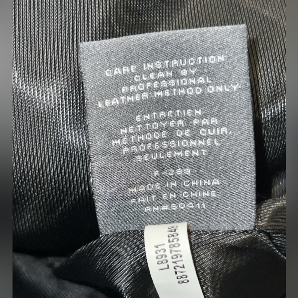 Vince Camuto Black Genuine Lambskin Quilted Leather Moto Jacket Size Large - Picture 4 of 15